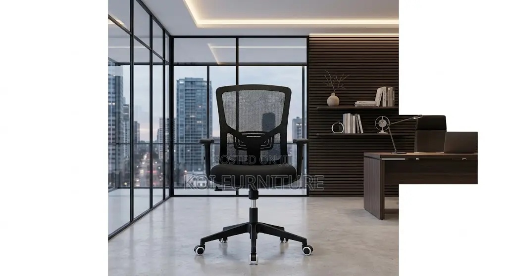 Office Chair; Fabric Office Seat With Mid Backrest