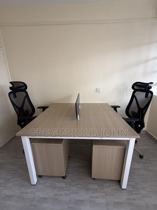 Modern 2-Person Workstation + 2 Ergonomic Chairs - main view