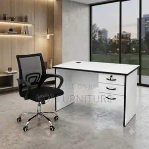 Office Desk; 1.2m Clerical Home Office Desk With Lockable Drawers