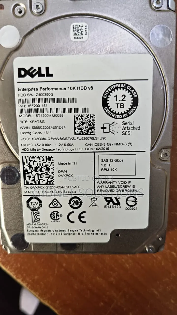 1.2tb Sas 2.5" Server Harddisk