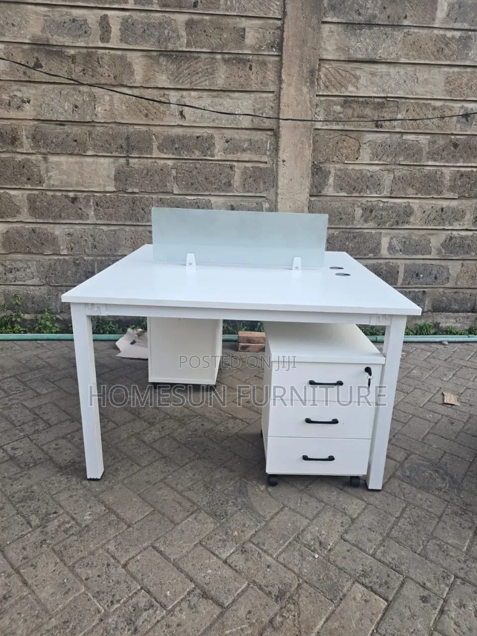 2 Way Workstation, 1.2m Modern Office Desk With Mobile Pedestal