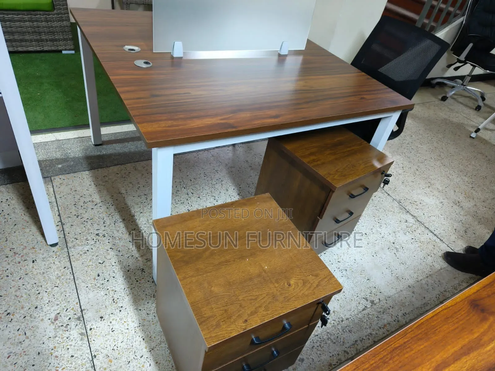 2 Way Workstation, 1.2m Modern Office Desk With Mobile Pedestal