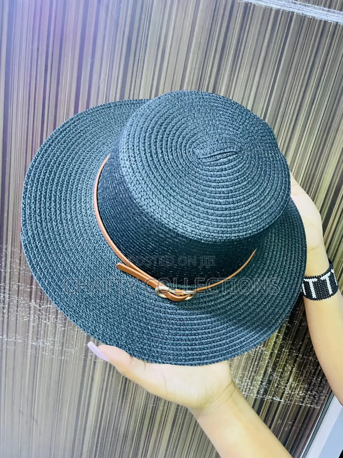 Black Ladies Summer /Beach Straw Hat