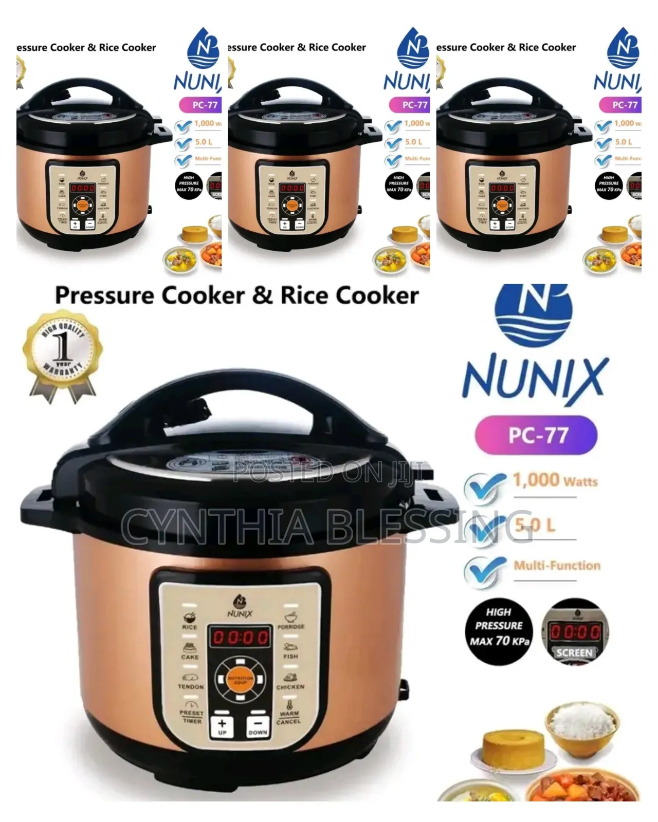 Nunix Electric Pressure Cooker **1000watts