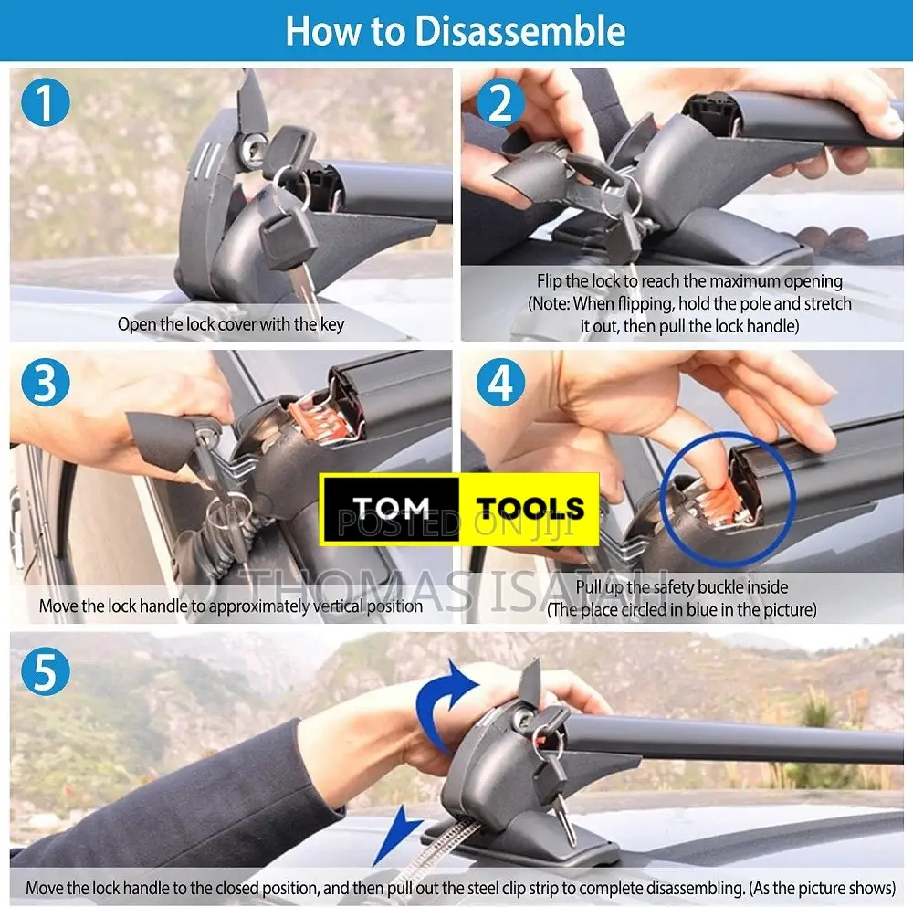 43 Inch Universal Roof Rack Cross Bars With 2 Anti-Theft Lock Keys