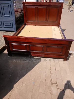 Brown 4x6 Wooden Bed Frame