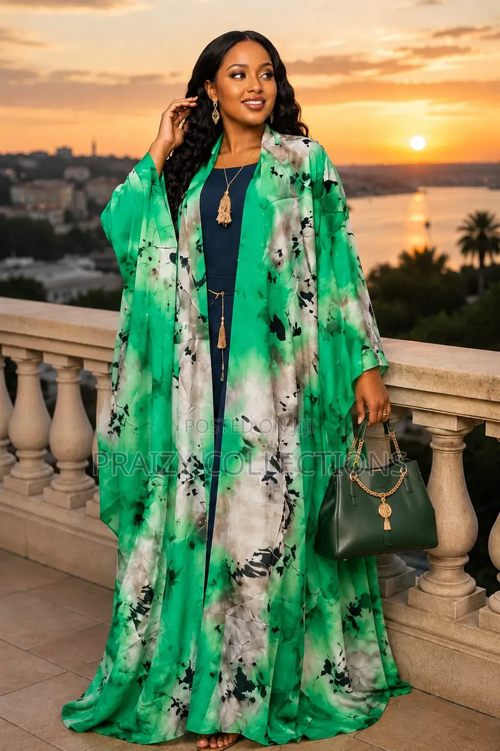Elegant African Boubou/Kaftan Maxi Gown With Matching Headwrap