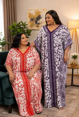 Premium Printed Moroccan Kaftan/Boubou Maxi Dress – Elegant Free Size