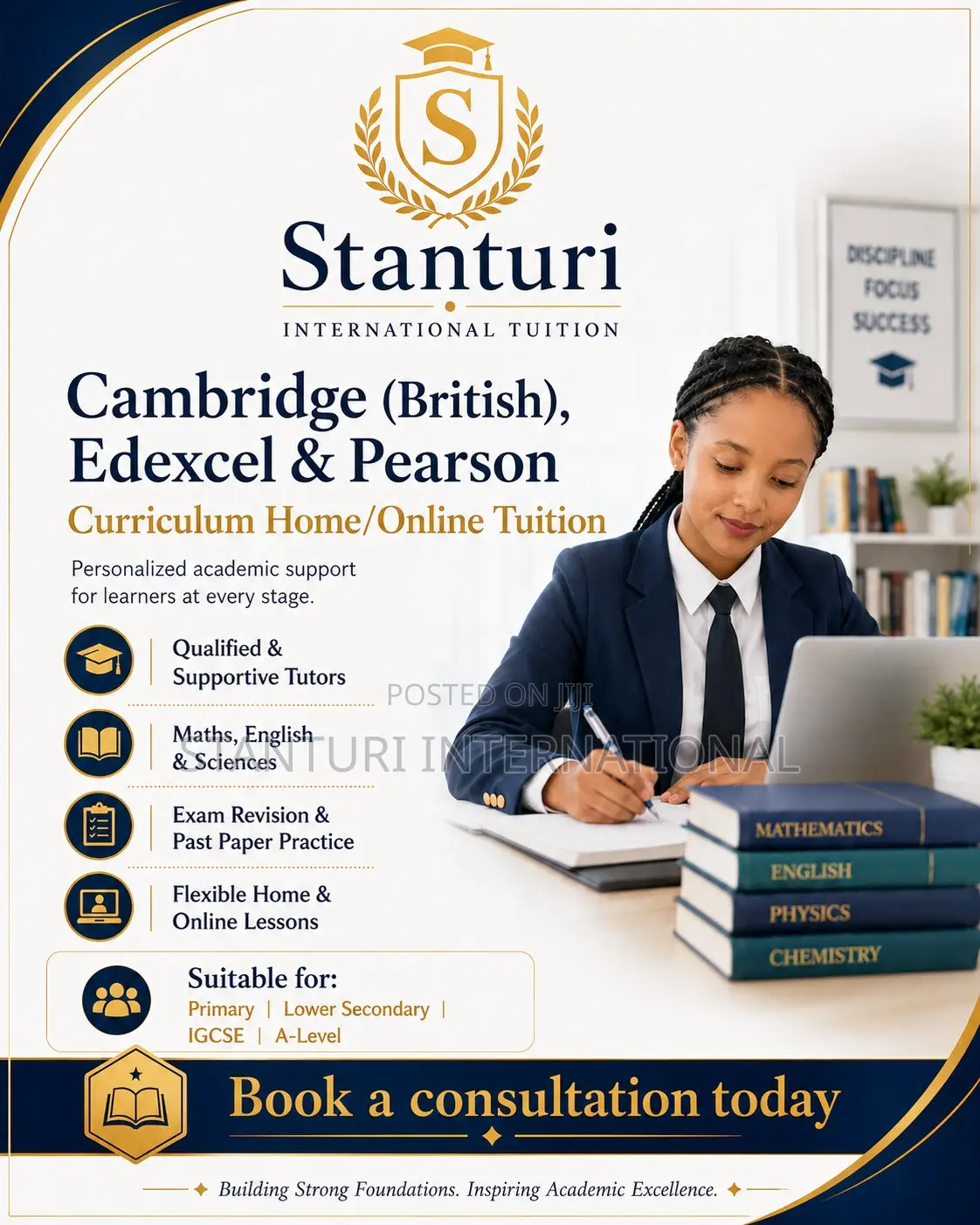 Cambridge (British), Edexcel, Pearson Curriculum Home/Online Tuition