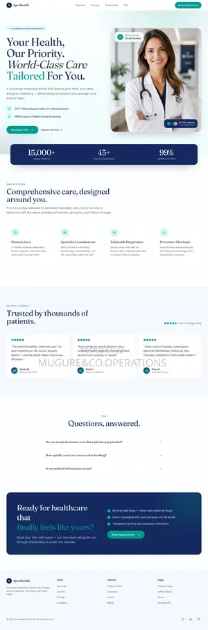 Professional Landing Page Design for Clinics
