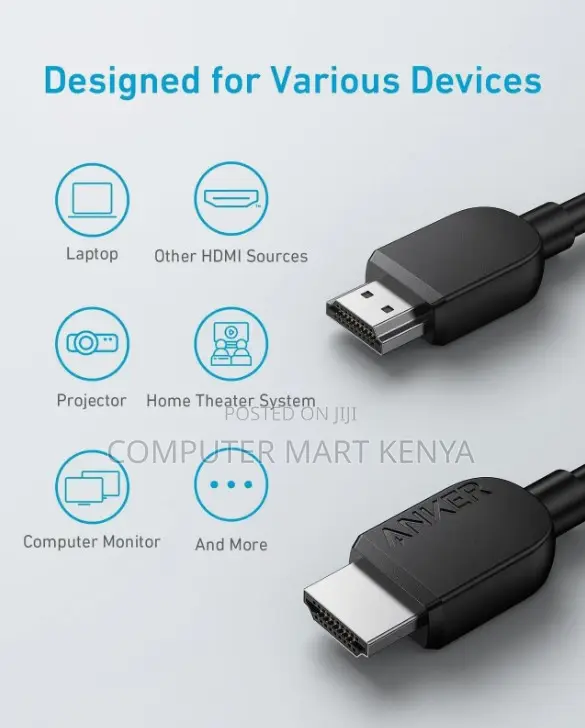 Anker Hdmi Cable (6 Ft, ) Black