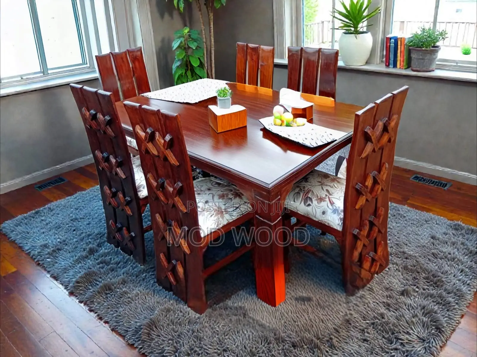 Luxury 6-Seater Wooden Dining Set – Elegant Design for Modern Living