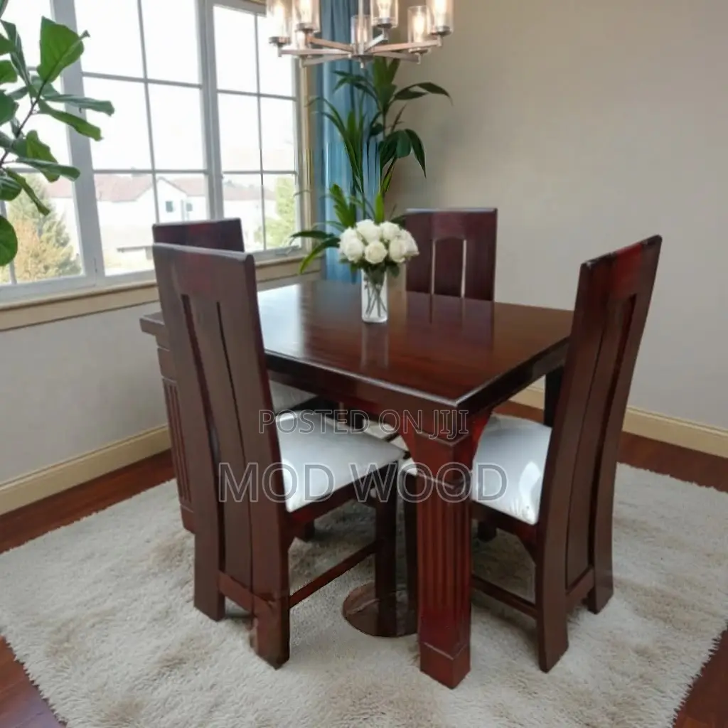 Luxury 4-Seater Wooden Dining Set – Exceptional Comfort