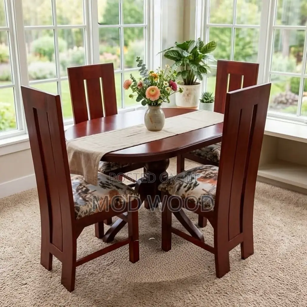 Luxury 4-Seater Wooden Dining Set – Exceptional Comfort