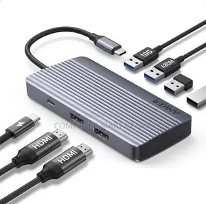 Anker Usb-C Hub (7-in-1, Dual Display) Gray