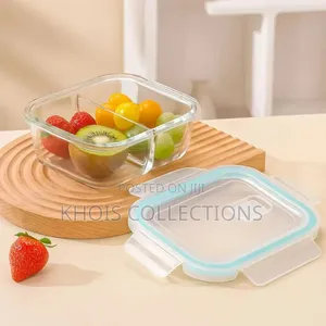 2 Grid Partitioned Glass Lunch Box