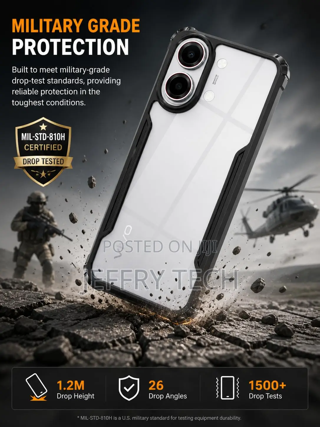 Back Cover for Vivo Y05 5g, Camera Protection Shockproof Bumper-Edge |