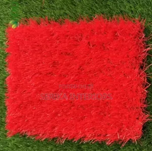 Red Artificial Grass Carpets Grass Carpets Environmental Friendly