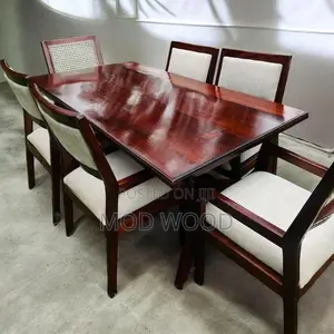 Elegant 6-Seater Wooden Dining Set – Modern Comfort, Timeless Style