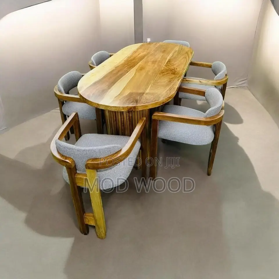 Modern 6-Seater Solid Wood Dining Set – Contemporary Elegance