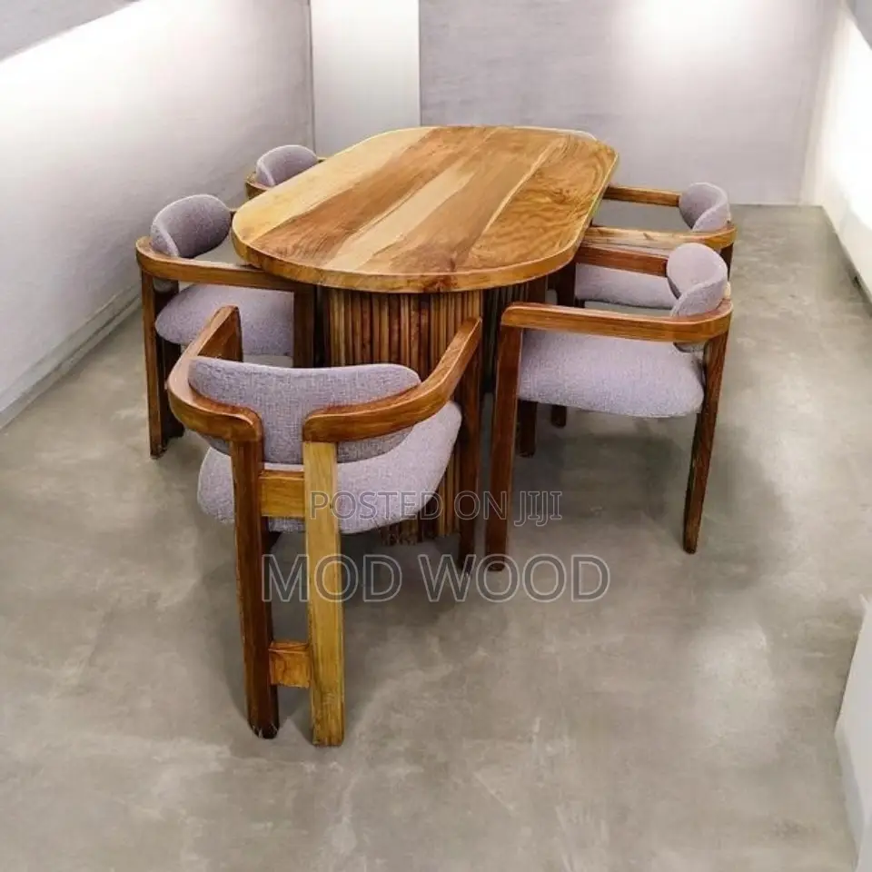 Modern 6-Seater Solid Wood Dining Set – Contemporary Elegance