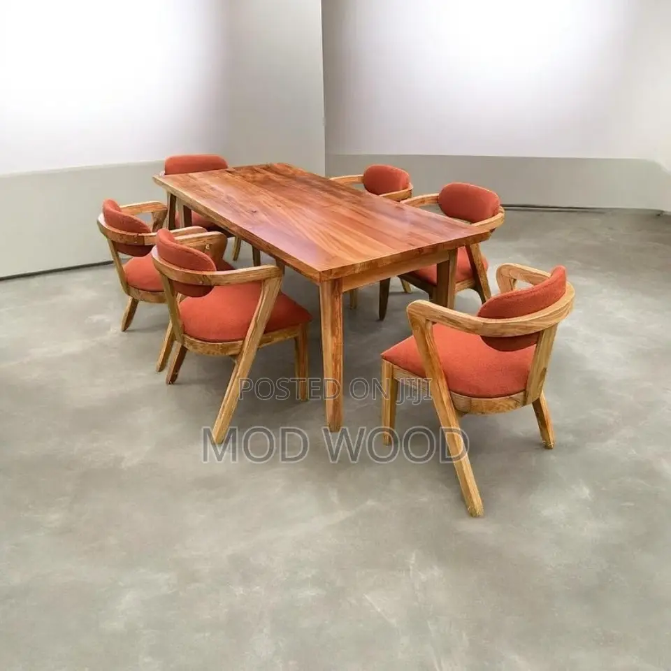Modern 6-Seater Solid Wood Dining Set – Contemporary Luxury