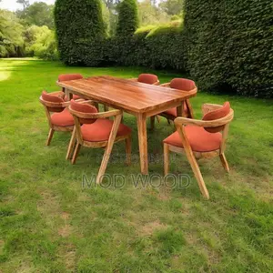 Modern 6-Seater Solid Wood Dining Set – Contemporary Luxury