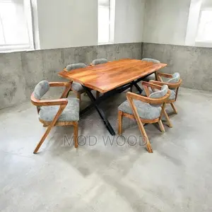 Premium Live-Edge 6-Seater Dining Set – Modern Elegance in Solid Wood