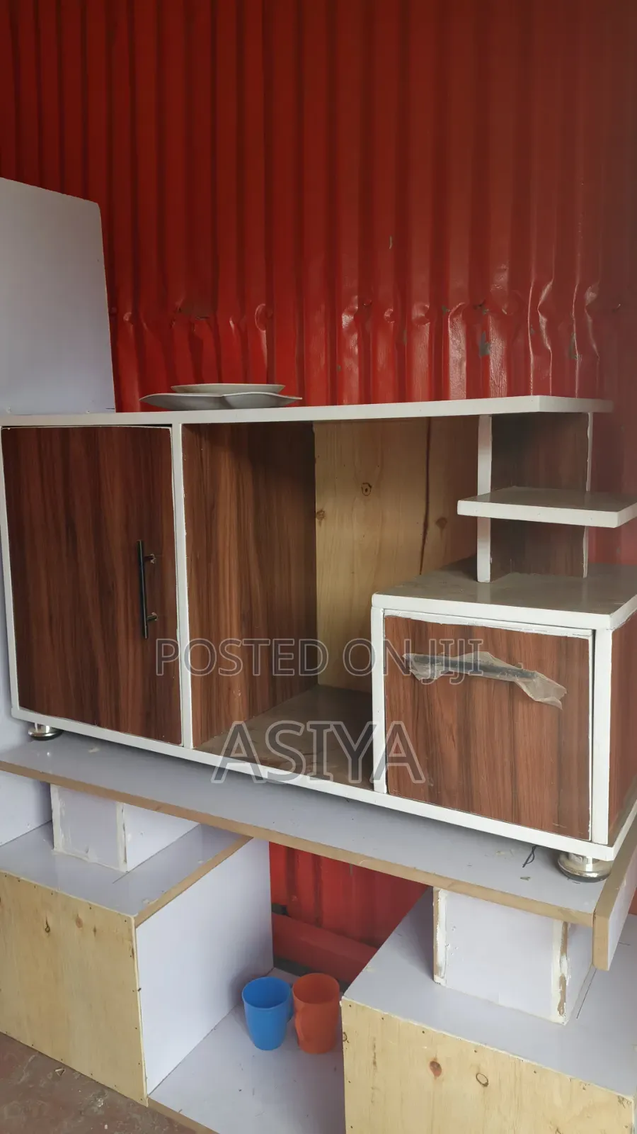 White and Brown Tv Stand