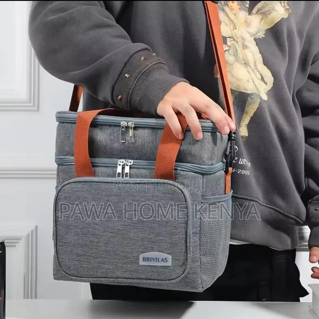 2 in 1 Compartment Insulated Thermo Lunch Bag