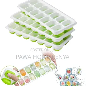 14 Holes Ice Cube Tray Mould With Silicone Base Lid