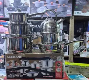 12-Piece Stainless Steel Cookware Set.