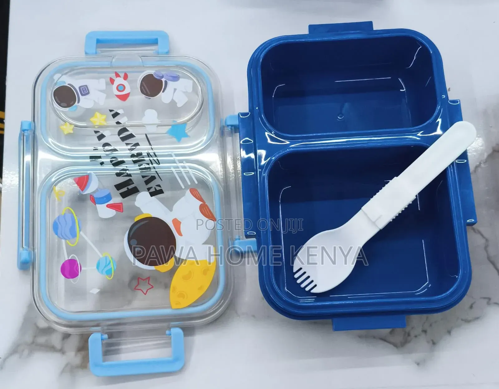 2-Compartment Bento Lunch Box With Spoon