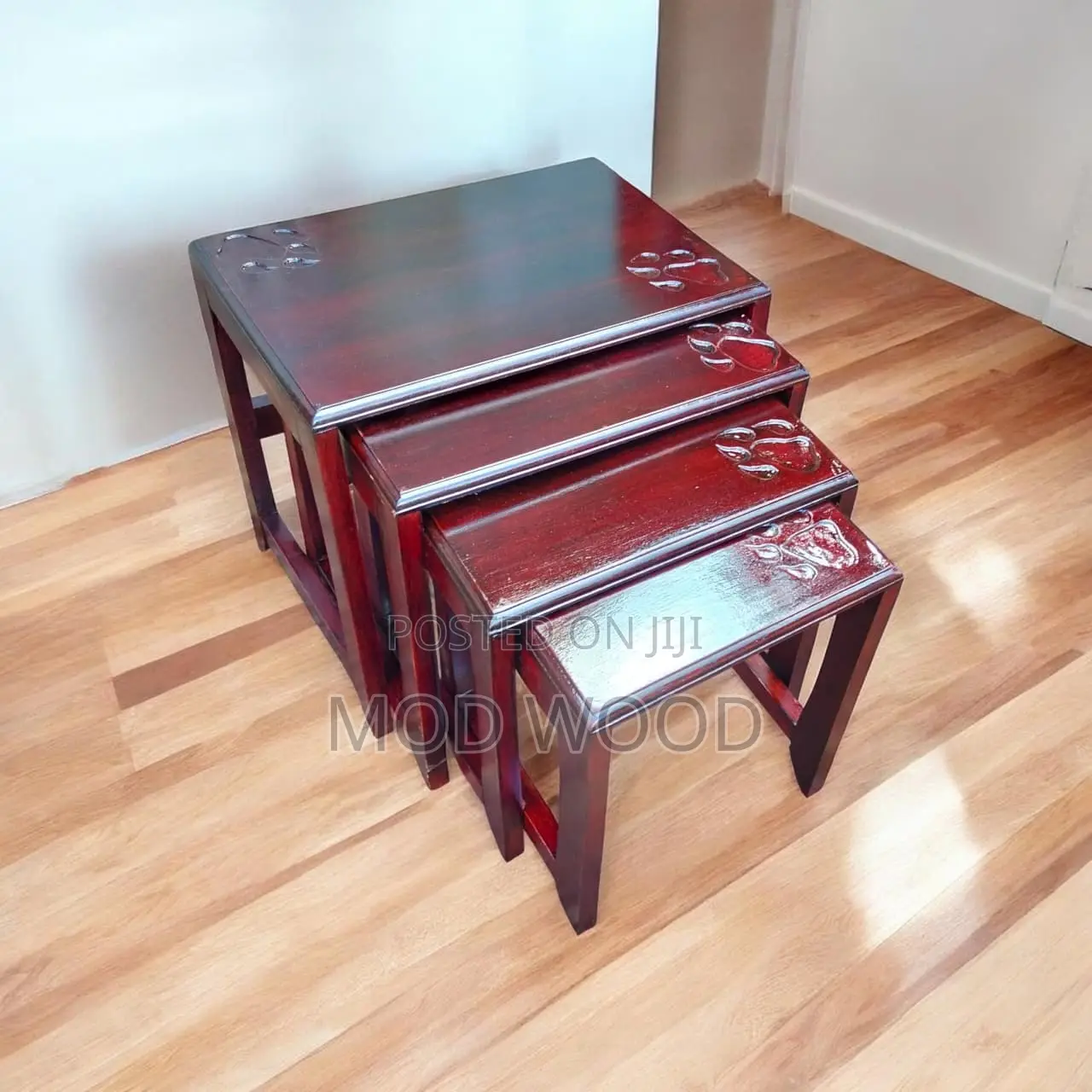 Elegant Wooden Nesting Table Set