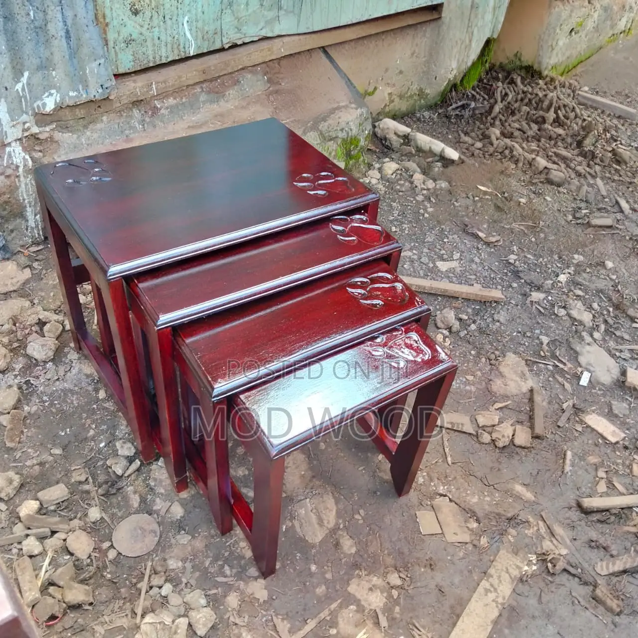 Elegant Wooden Nesting Table Set