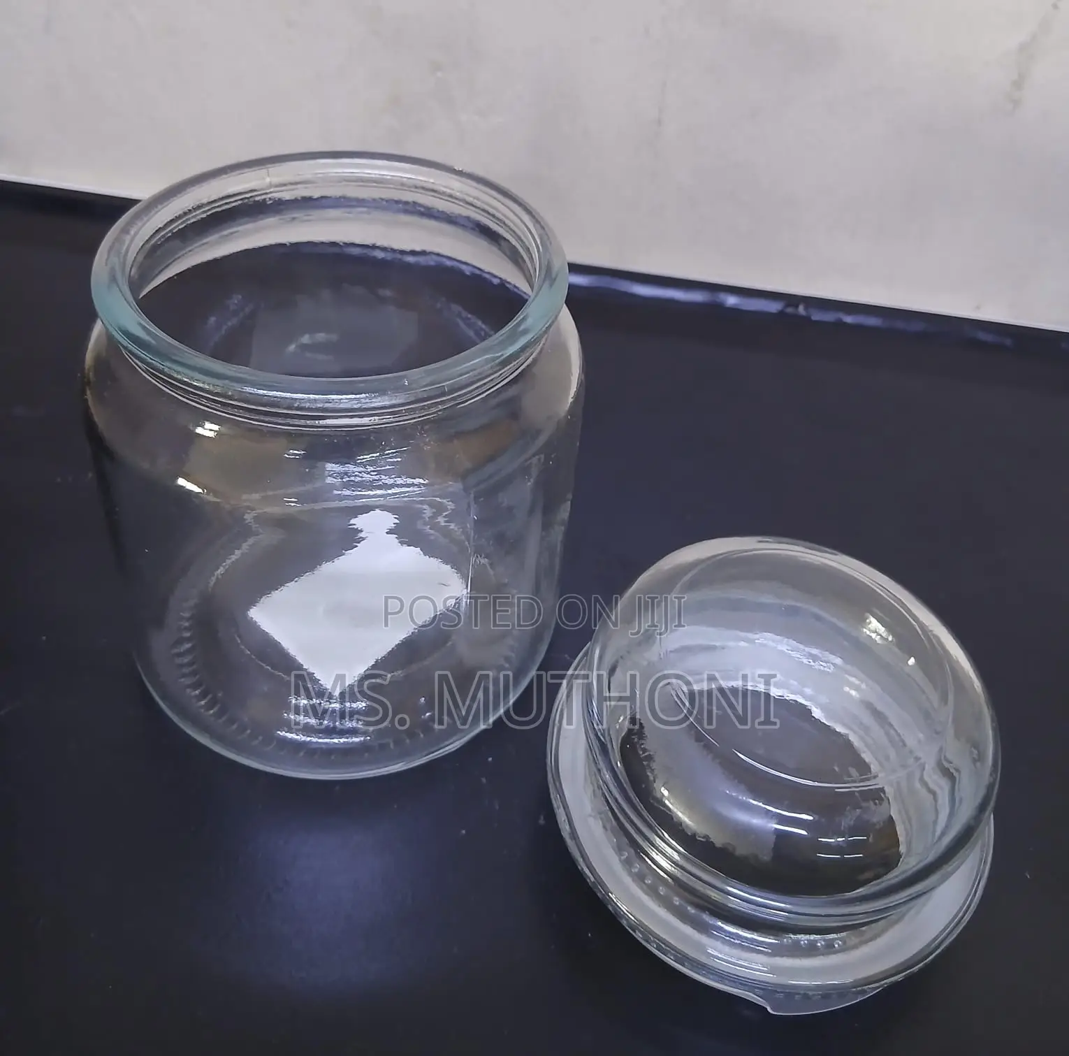 *A Set of 3 Glass Airtight Storage Jars