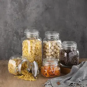 2 PCS Set 500 Ml Air Tight Glass Jars With a Clip Top