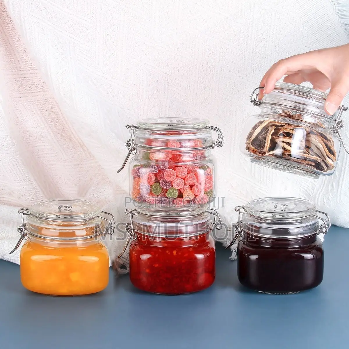 2 PCS Set 500 Ml Air Tight Glass Jars With a Clip Top