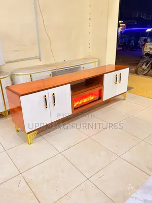 Tv Stand Brown Cherry With Fireplace