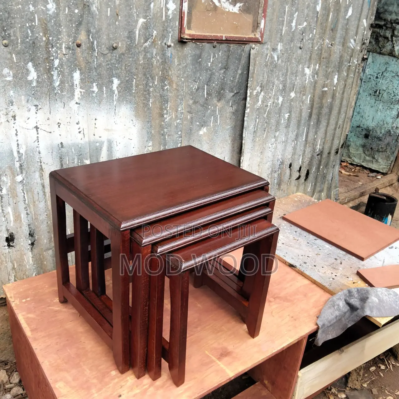 Space Saver Wooden Nesting Tables Set