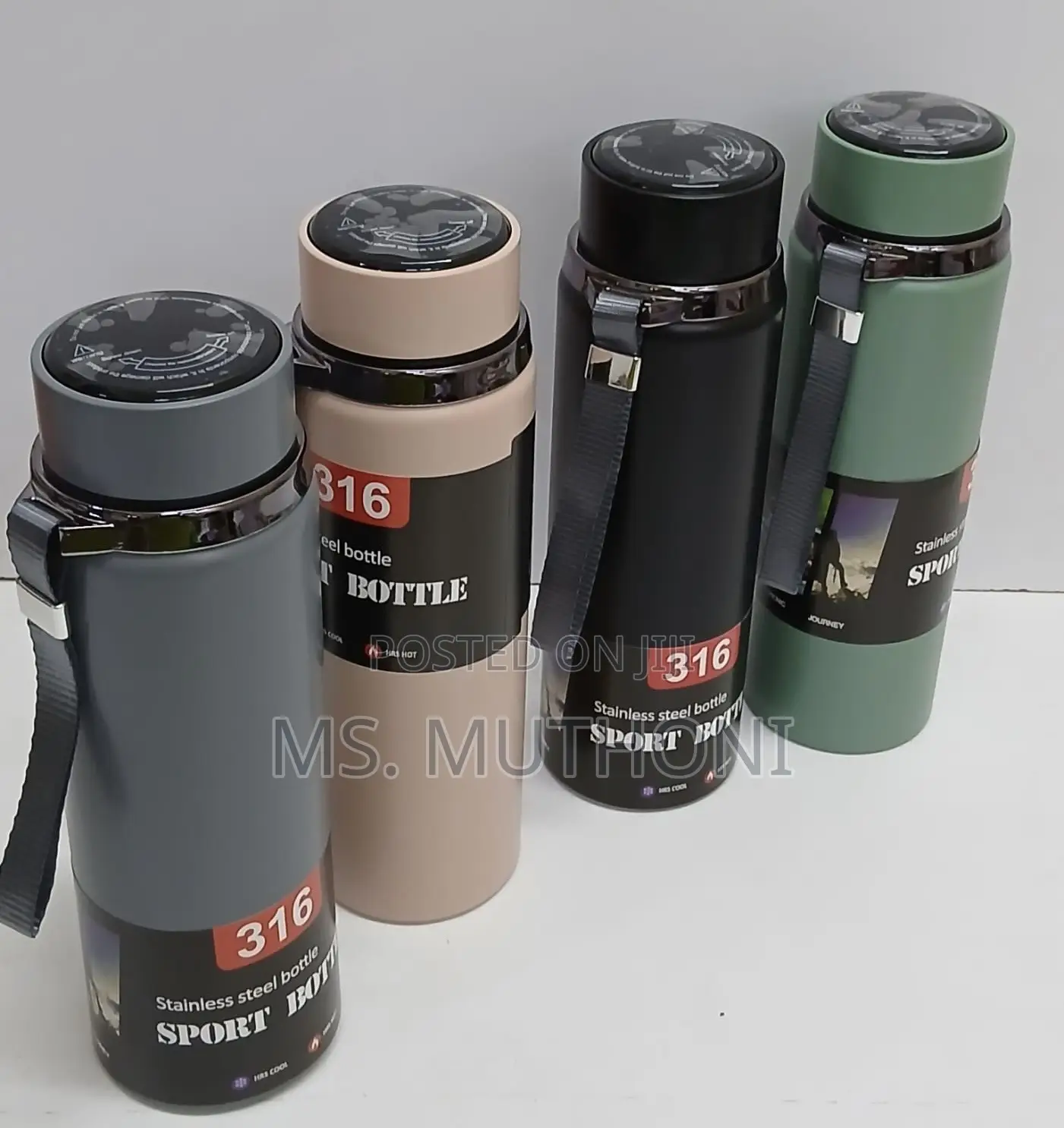 1 Pc 800 Ml 316 Stainless Steel Insulated Flask With Carrying Strap
