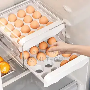 2-Tier Stackable 32 Eggs Organizer Drawer for Refrigerator/ Countertop