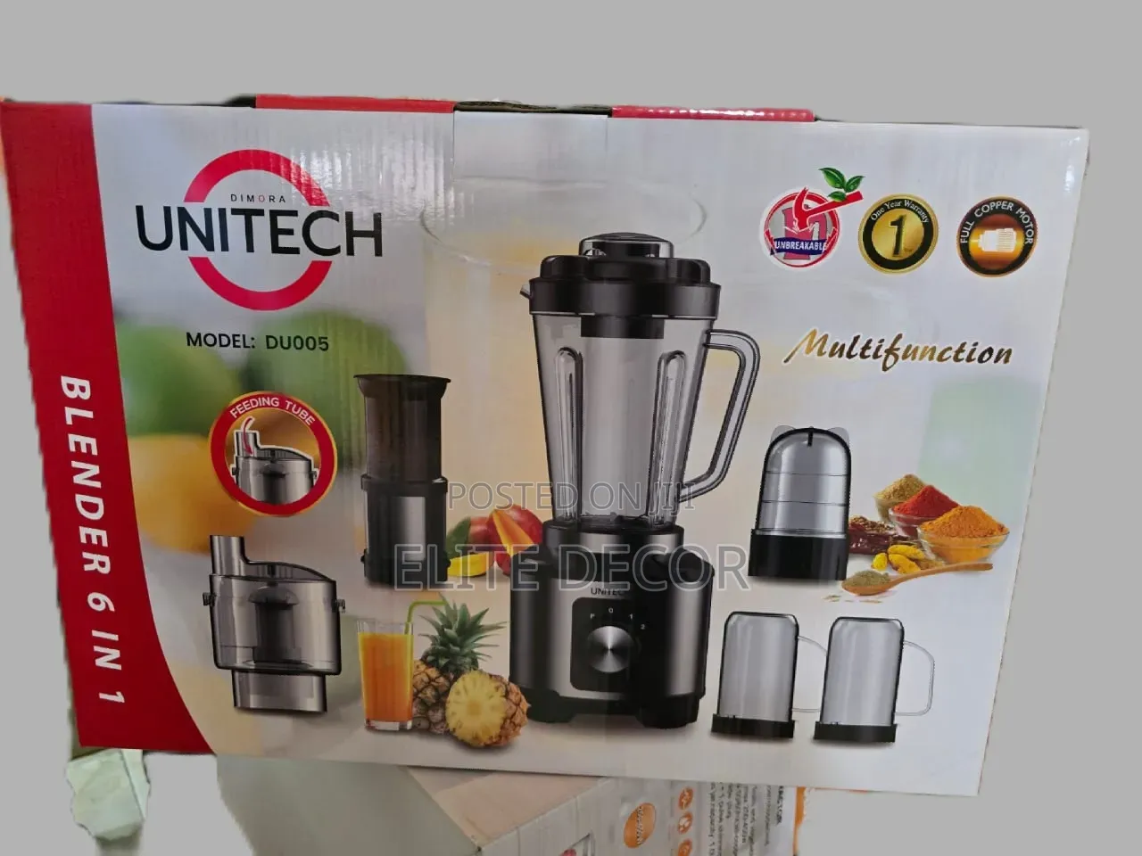 Unitech 6-in-1 Food Processor Blender – Multi-Function Kitchen