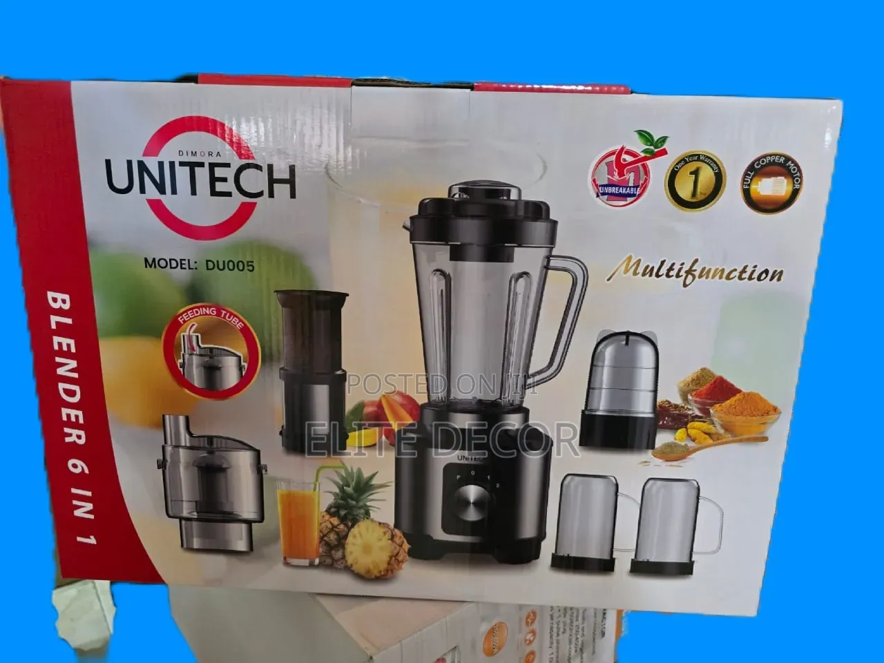 Unitech 6-in-1 Food Processor Blender – Multi-Function Kitchen
