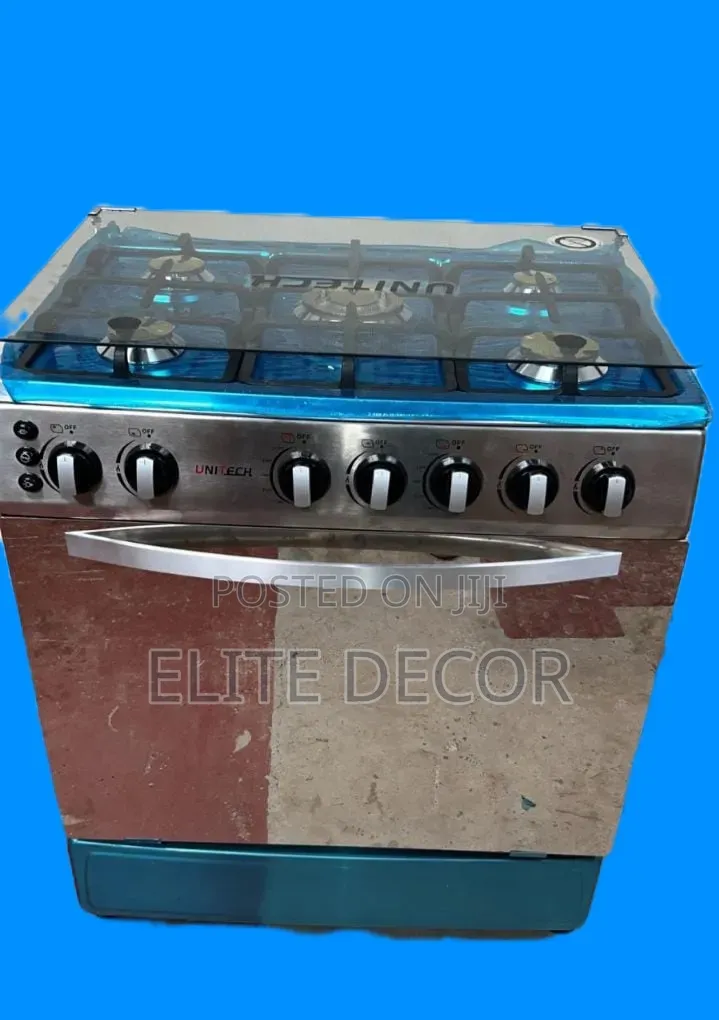 Unitech 60×90 5 Burner Freestanding Full Gas Cooker – Auto Ignition