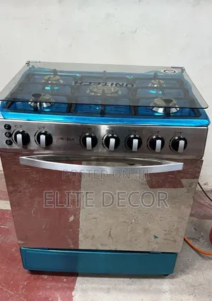 Unitech 60×90 5 Burner Freestanding Full Gas Cooker – Auto Ignition