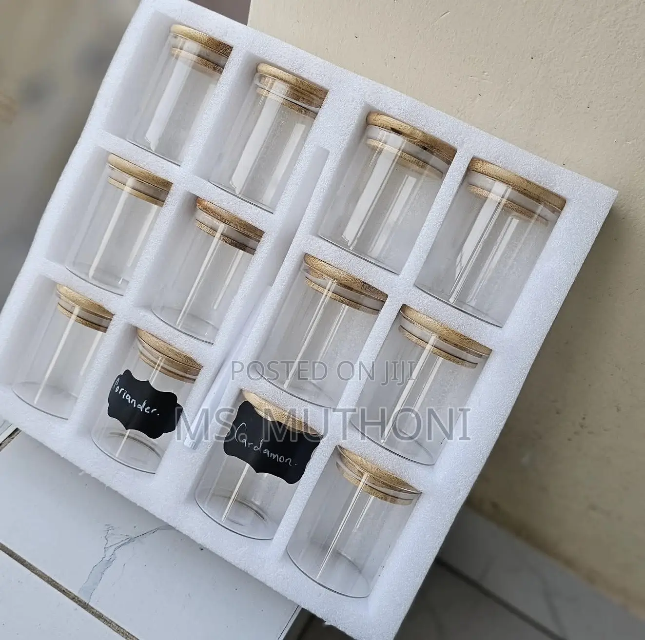 12pcs(200 Ml Each ) Round Glass Spice Jar Set