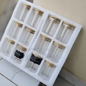 12pcs(200 Ml Each ) Round Glass Spice Jar Set