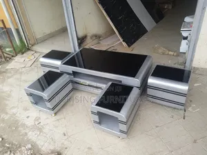 Luxury Gray Marble Coffee Table With Four Stools