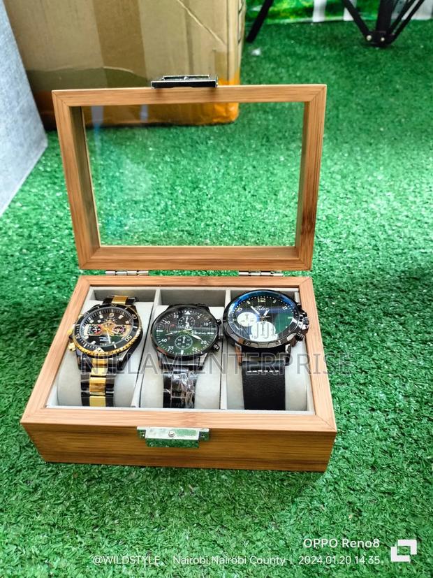 3 Slots Bamboo Watch Box